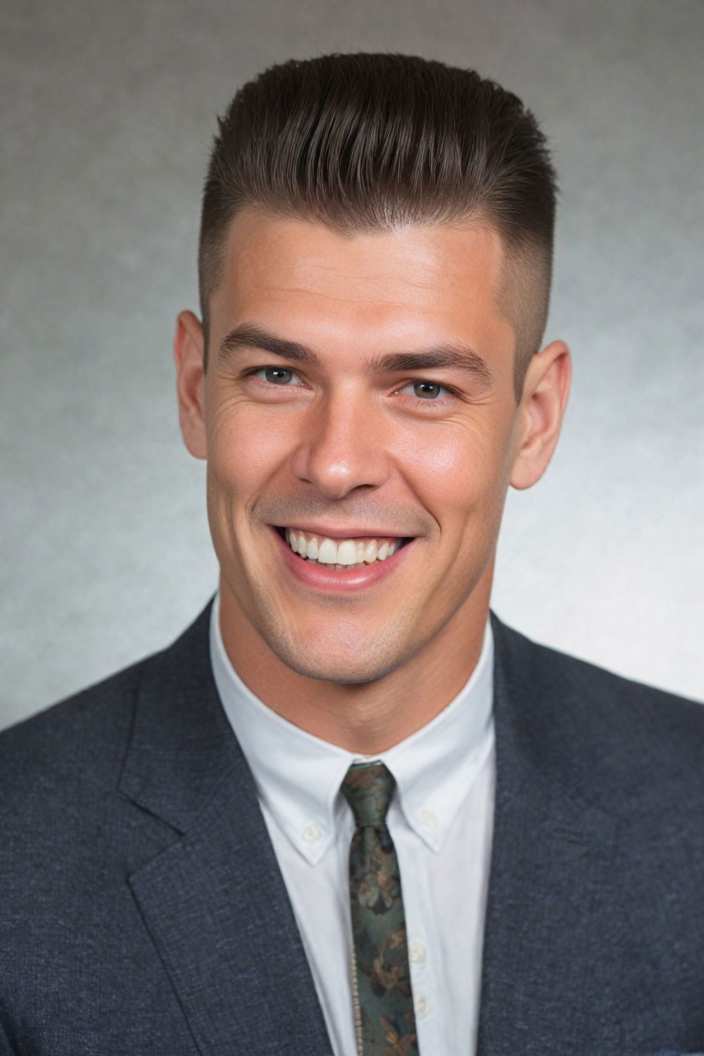 classic flat top hairstyle for men with big forehead