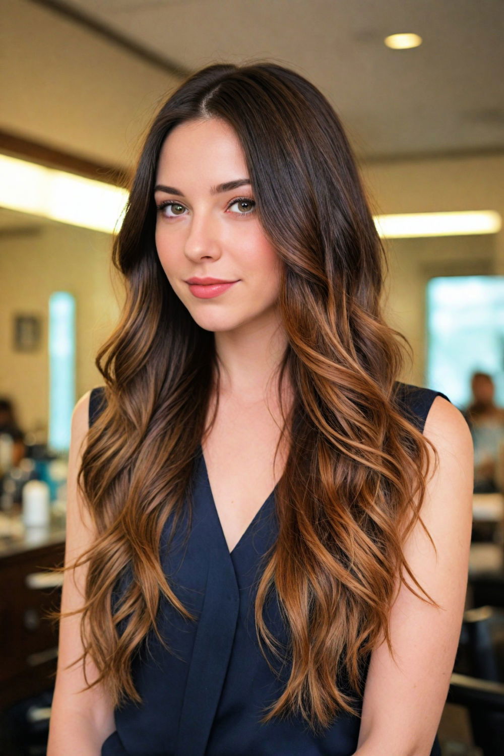 classic long layered hair style