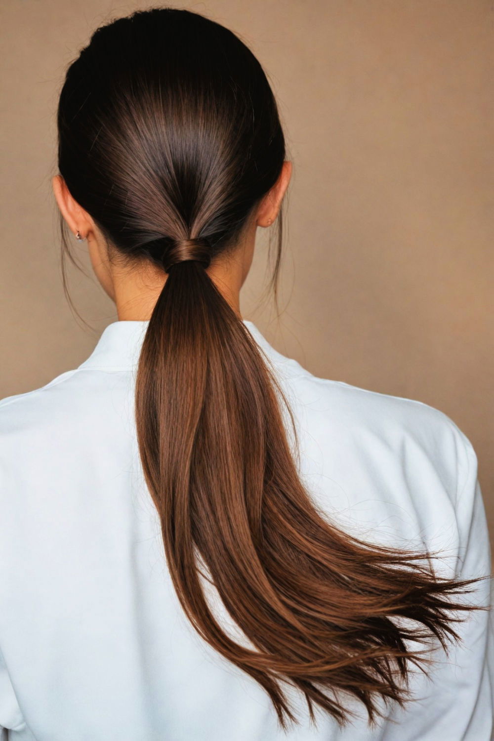classic low ponytail hairstyle