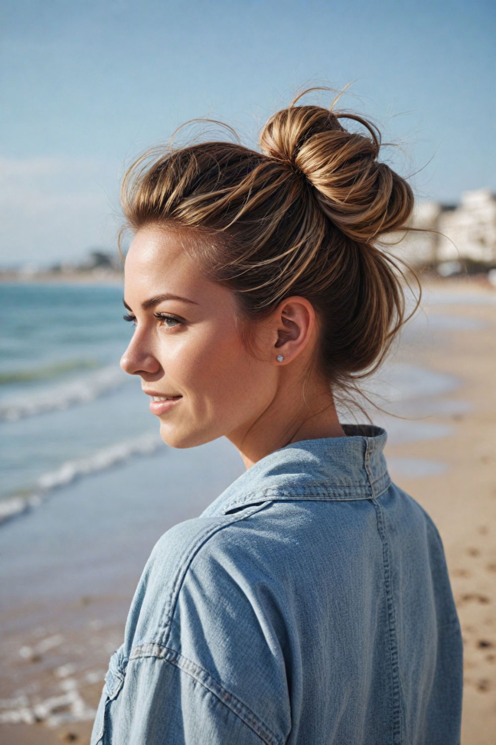 classic messy bun suits any hair texture and length