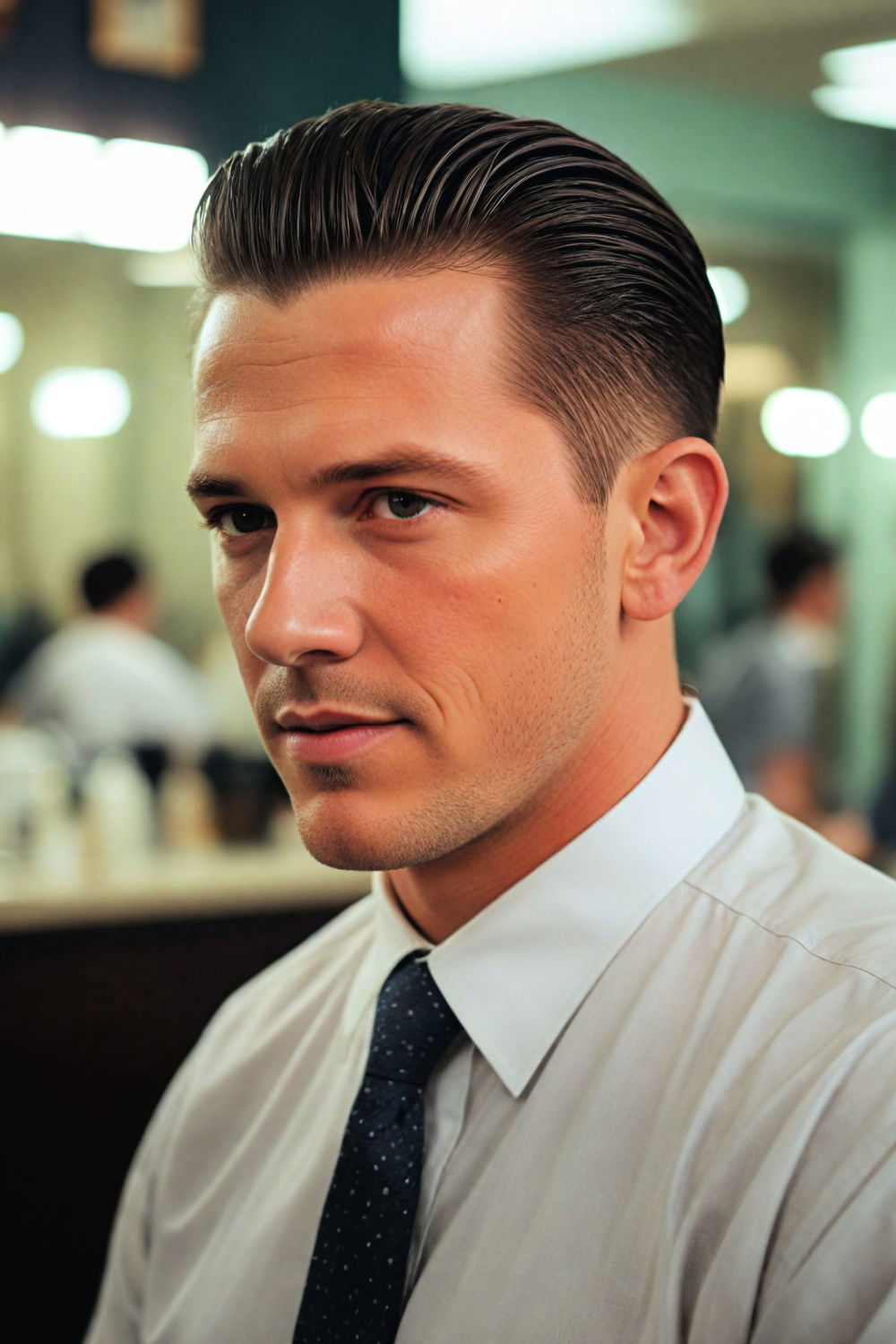 classic slick back hairstyle for men