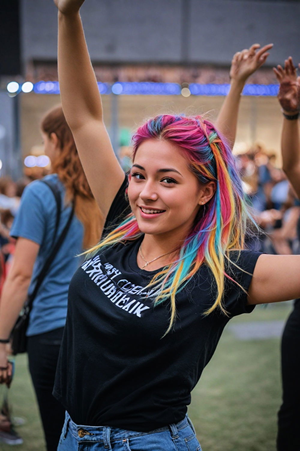 colorful hair streaks style to showcase your personality in a vibrant way