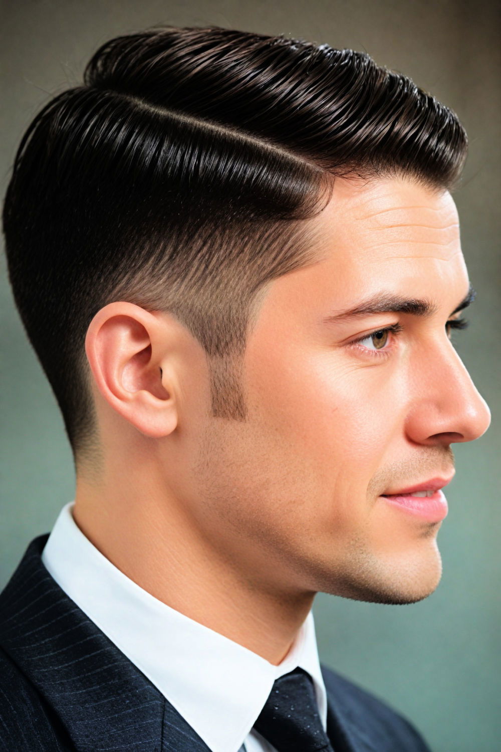 comb over fade medium length hairstyle for men