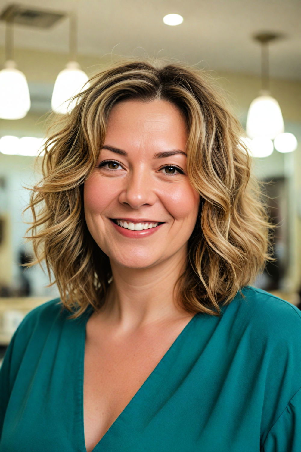 contemporary and classic textured lob hairstyle