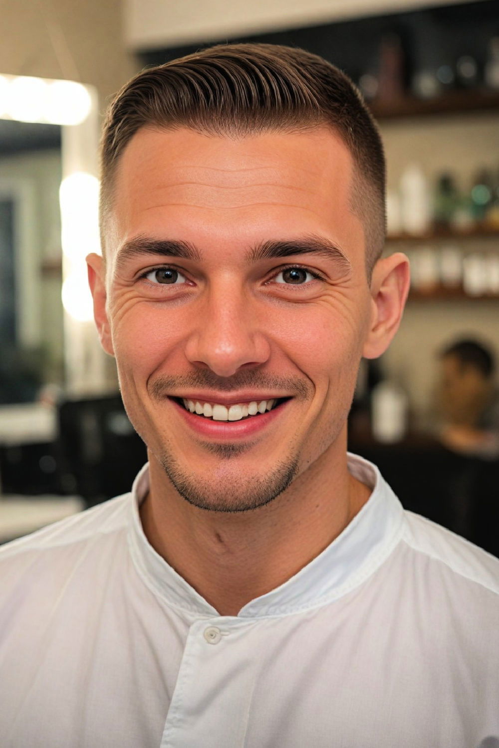 crew haircut for men with big foreheads