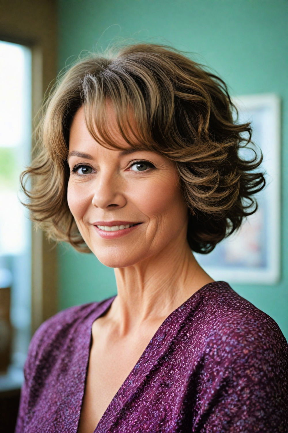 curl embracing bob hairstyle for women over 70
