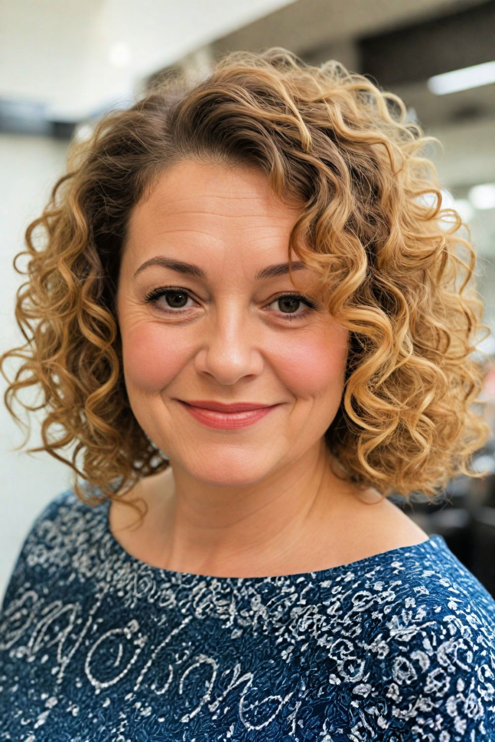 curly bob hairstyle for women over 60 with round face