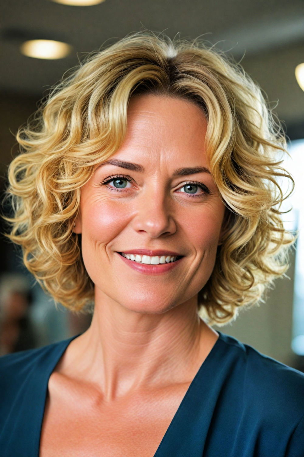curly layered bob short hairstyle for women over 50