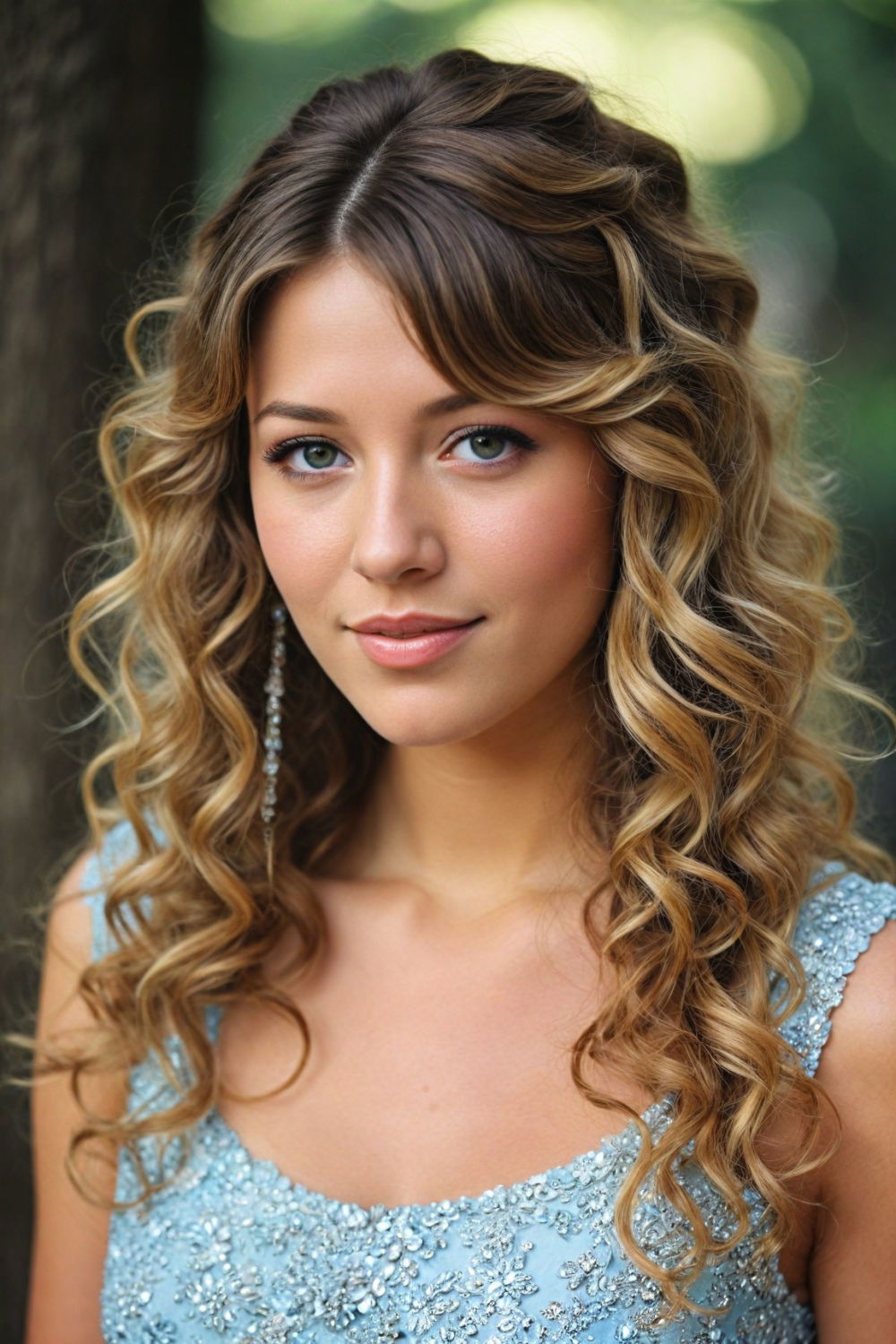 curly shag with bangs hairstyle