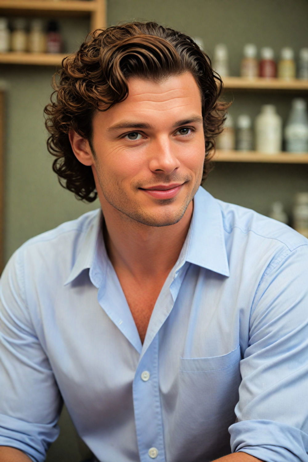 curly slick back hairstyle