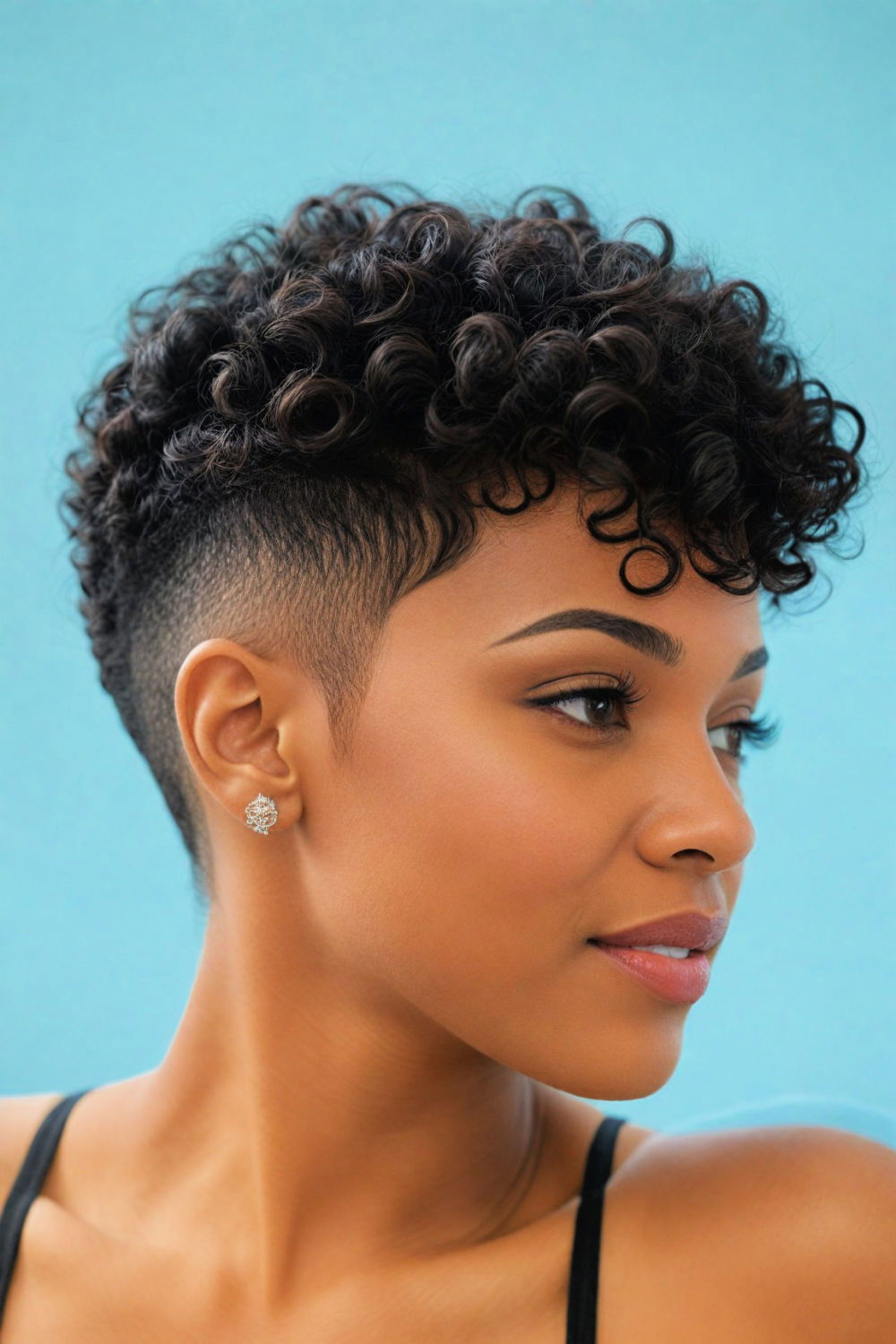 curly top fade black hairstyle
