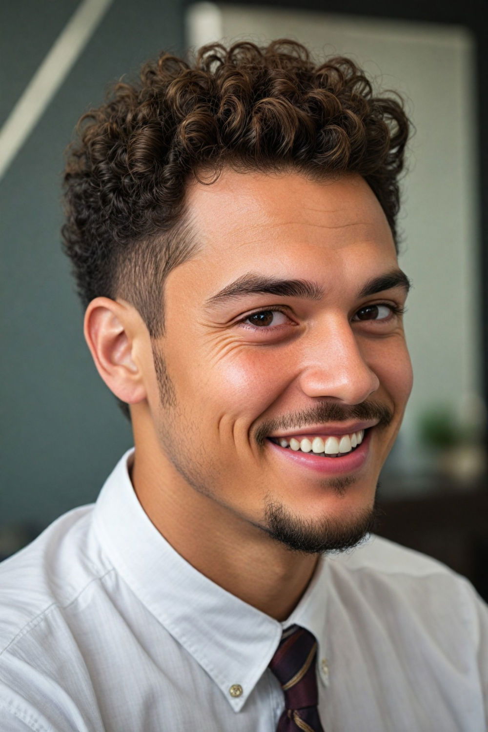 curly top fade hairstyle