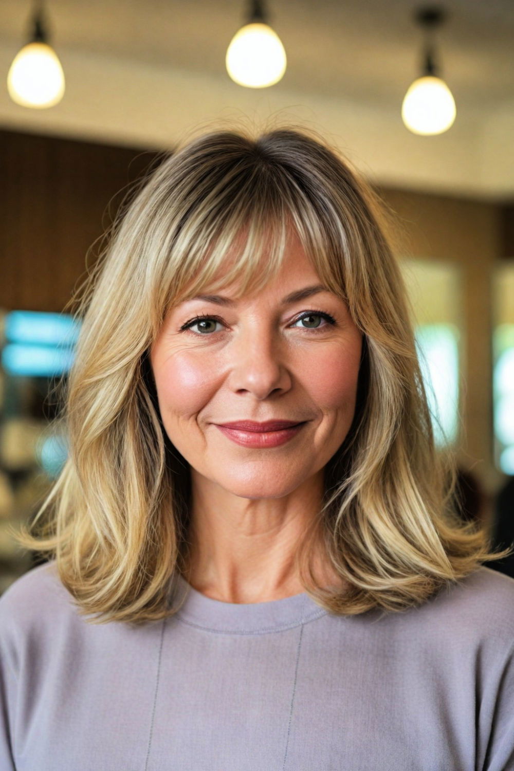 curtain bangs hairstyle with fine hair