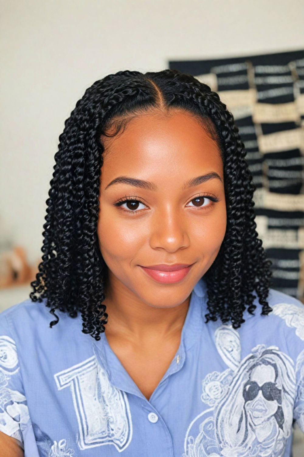 cute and manageable short passion twists hairstyle