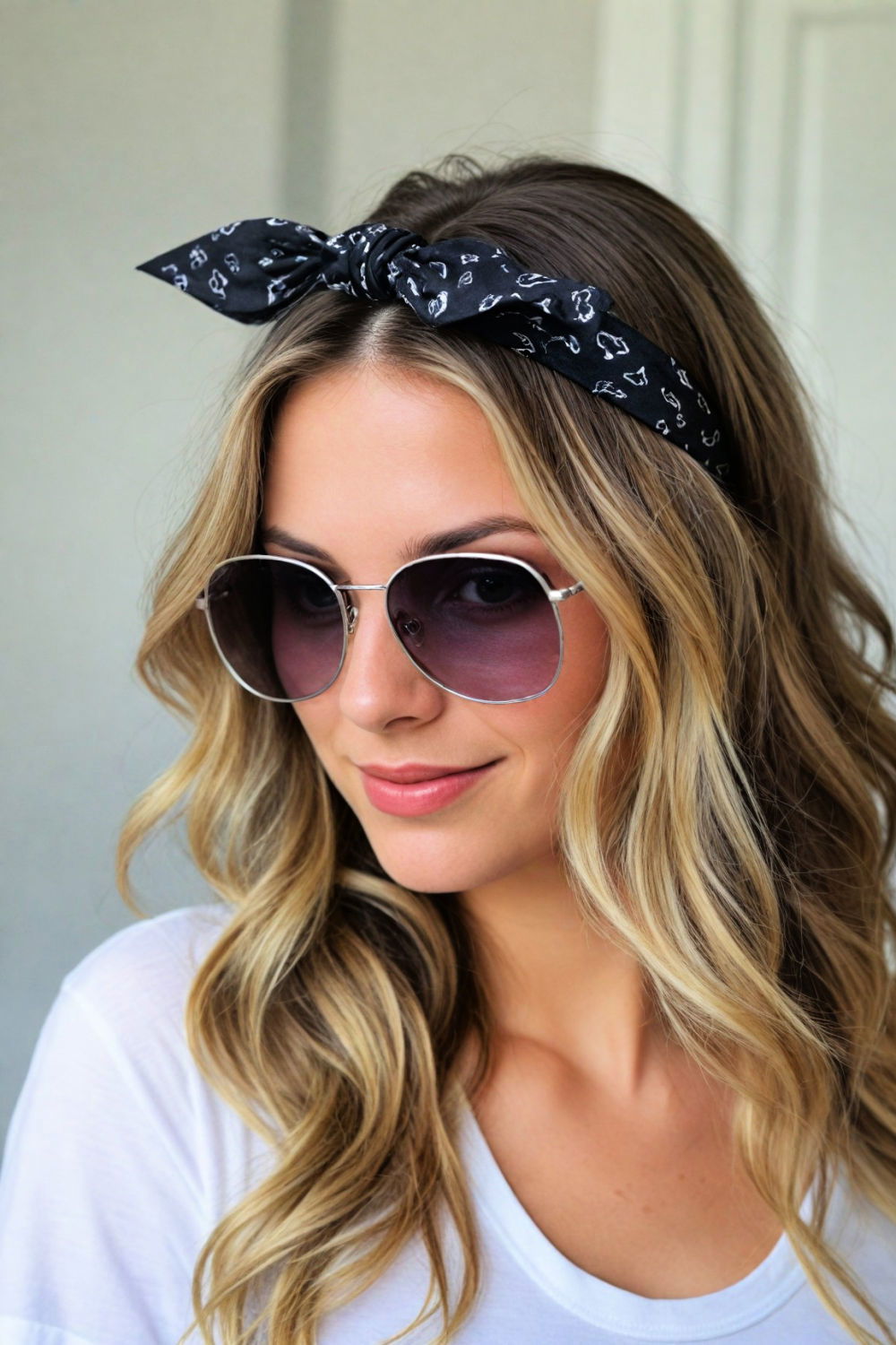 cute bandana bow hairstyle