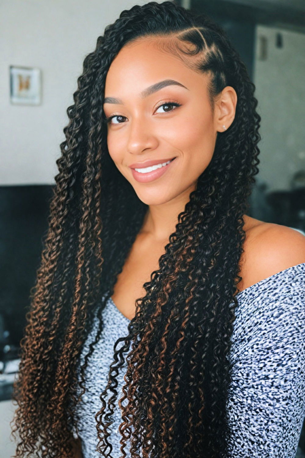delicate and intricate skinny passion twists hairstyle