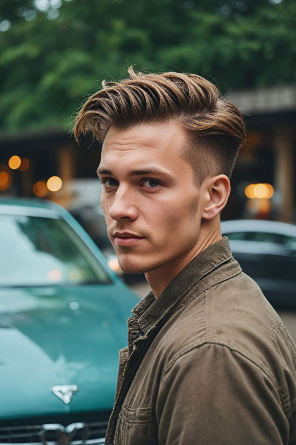 disconnected undercut for men with big forehead