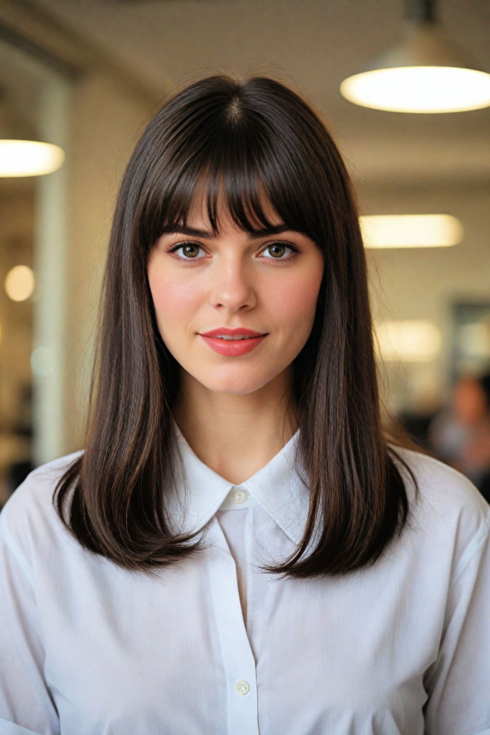 dramatic blunt bangs hairstyle