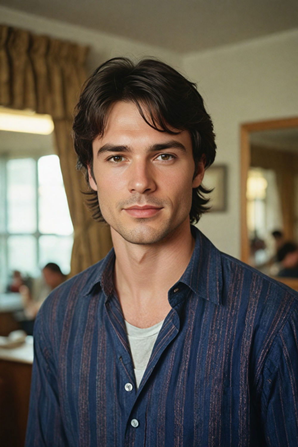 dramatic curtains 90s hairstyle men