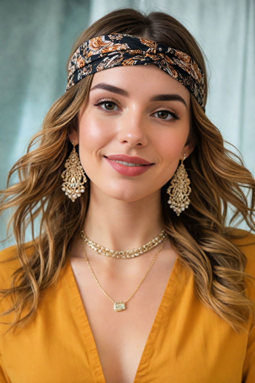 dreamy and soft bandana with loose waves