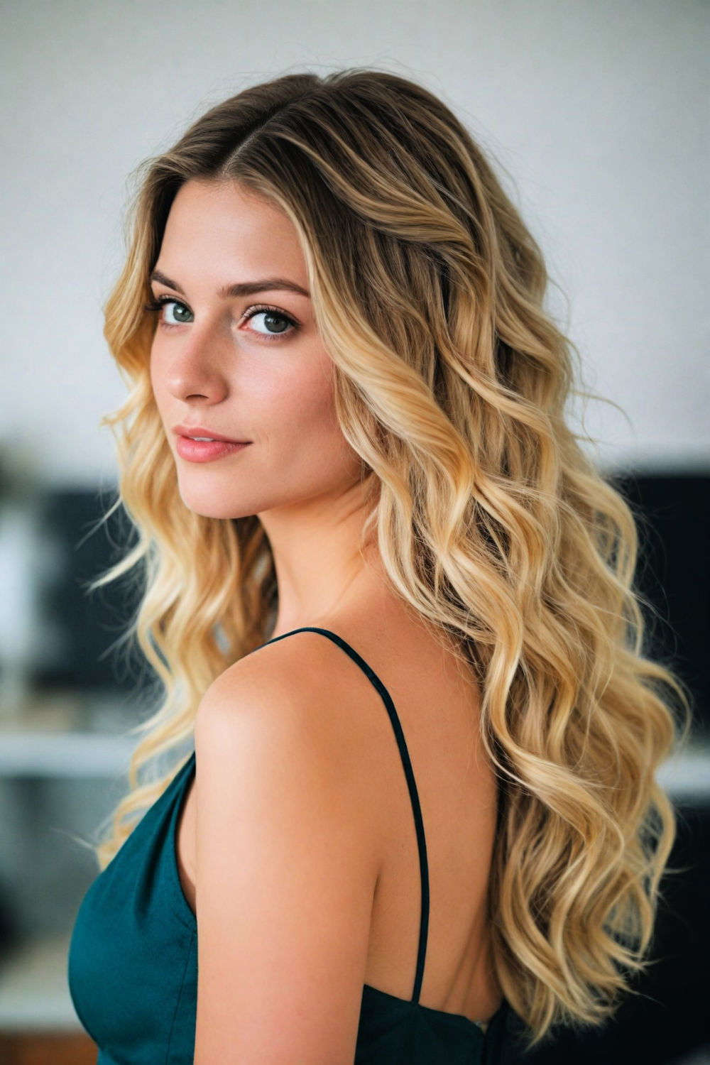 dreamy mermaid waves homecoming hairstyle