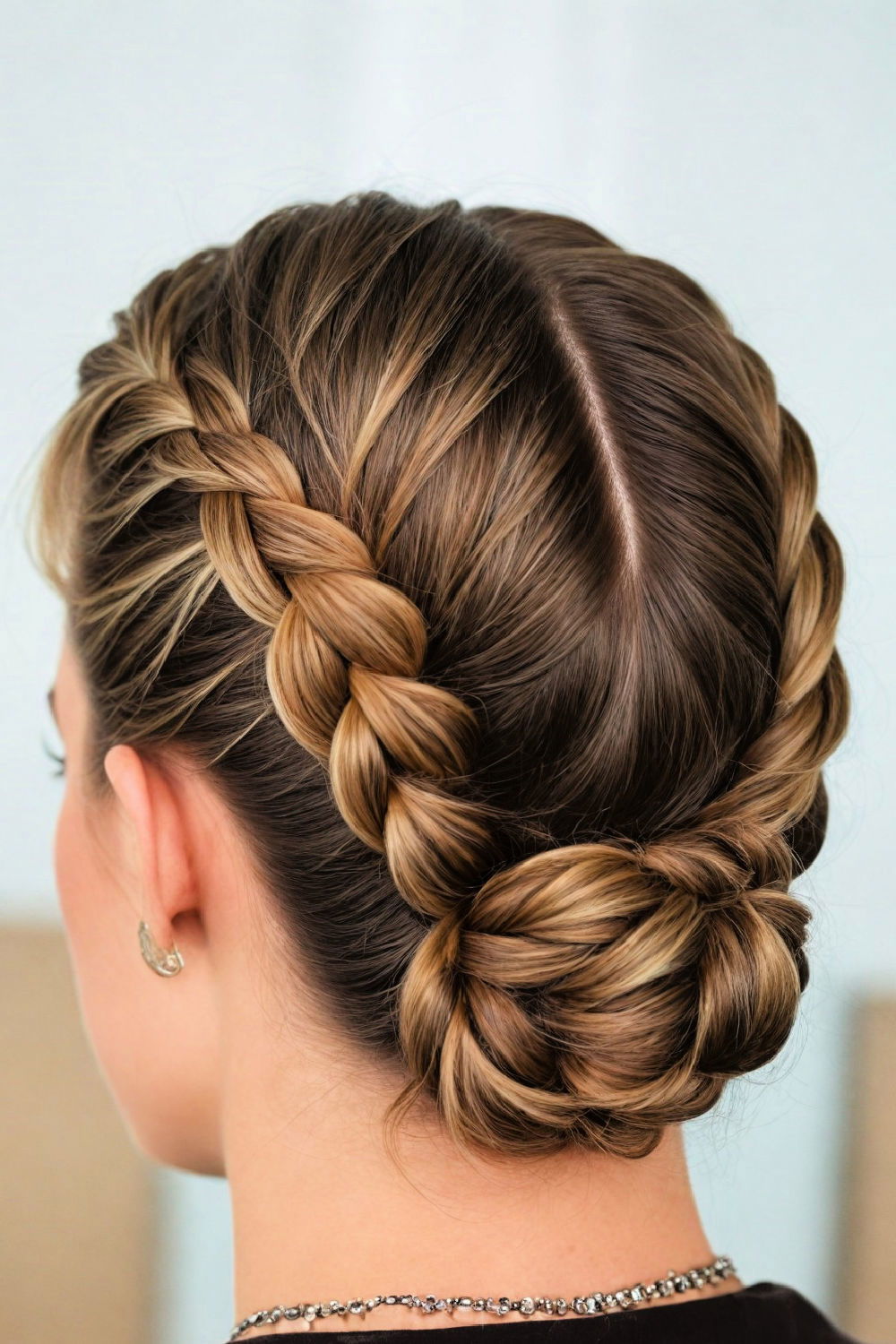 dutch braid into bun hairstyle
