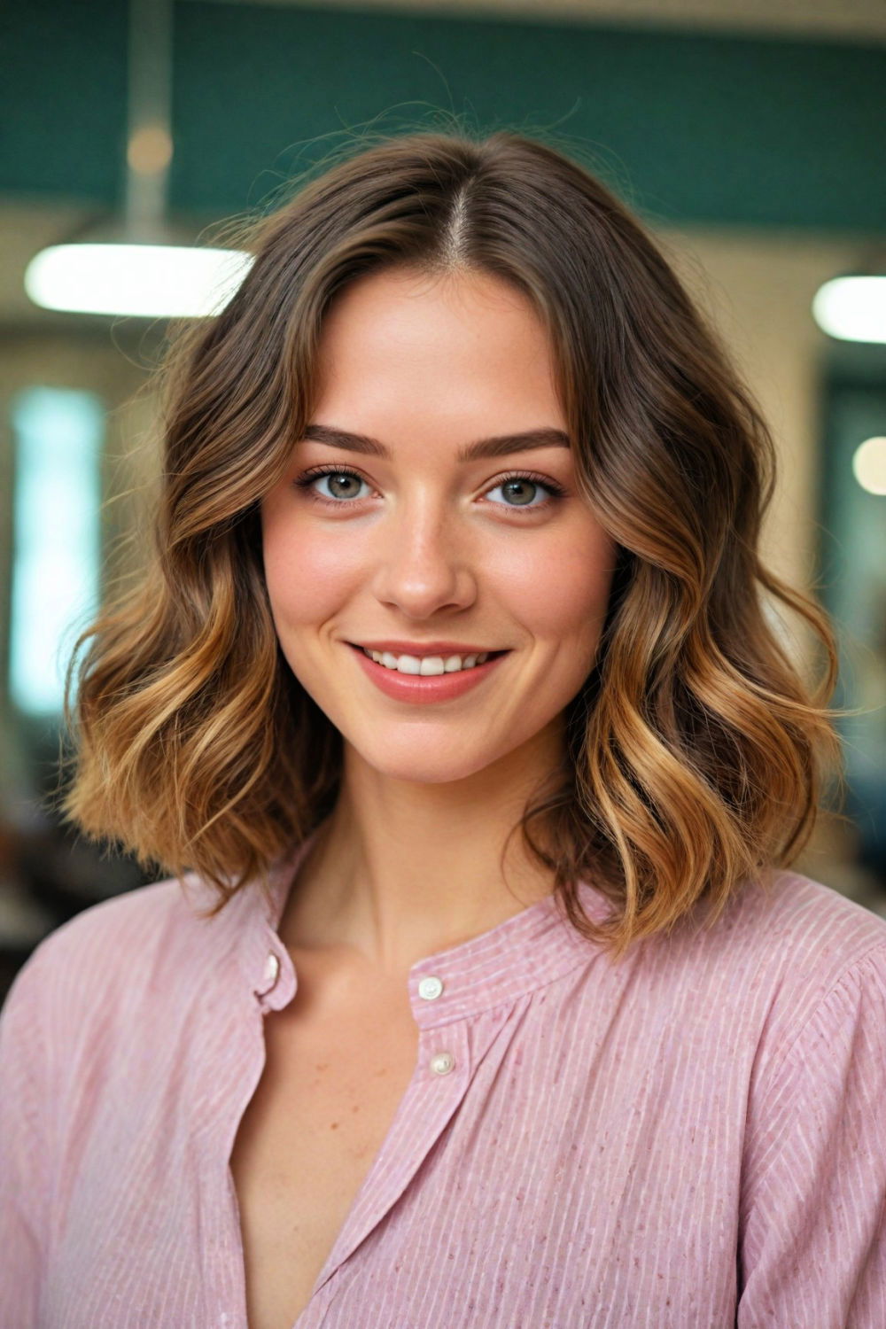 dynamic and easy wavy lob hairstyle