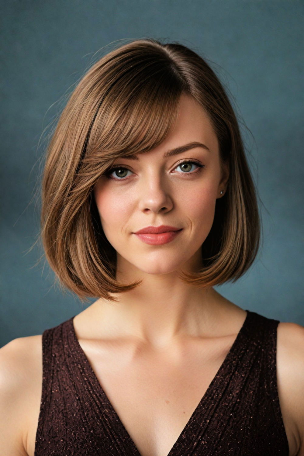 dynamic deep side bangs bob haircut