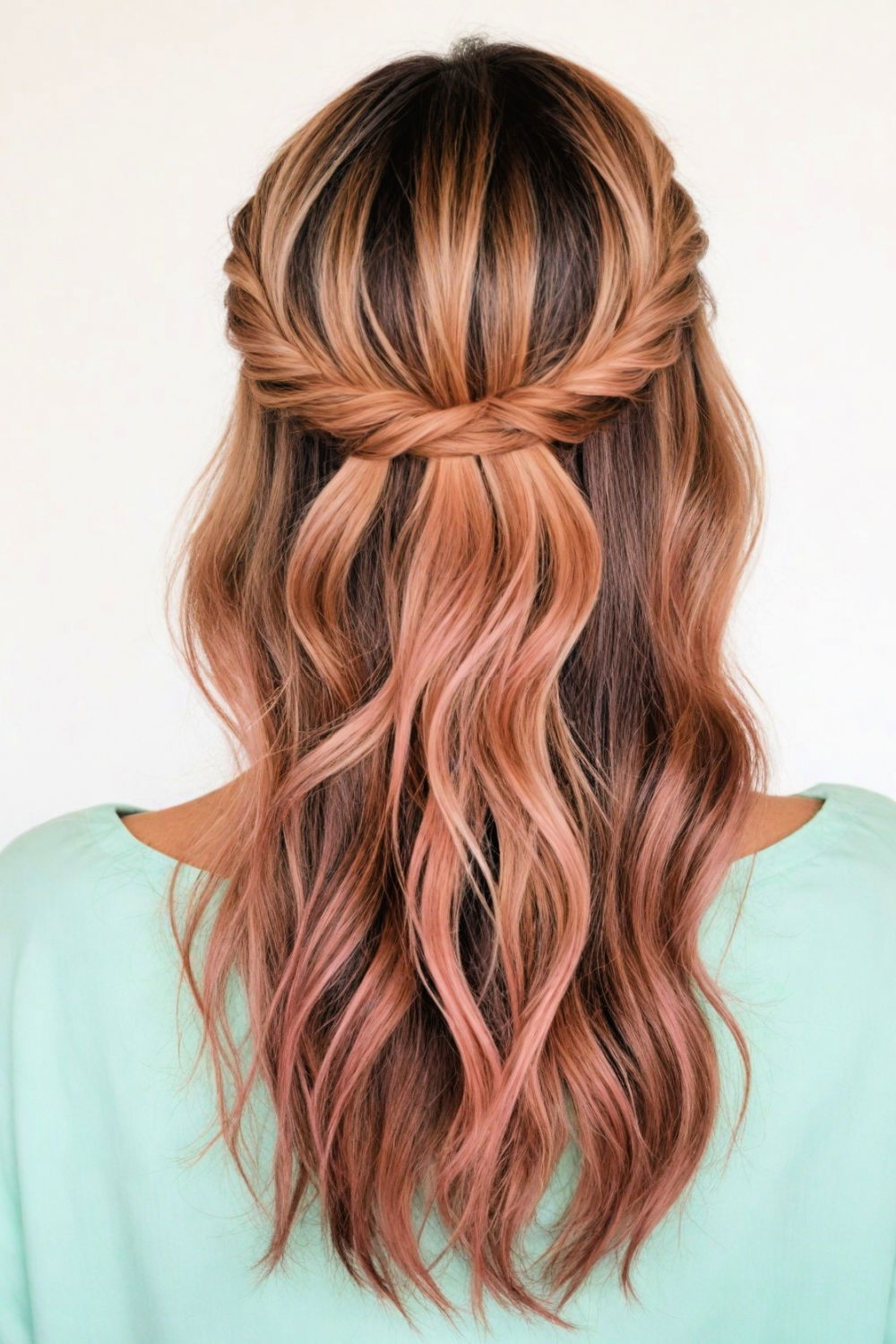 easily twisted half up half down hairstyle