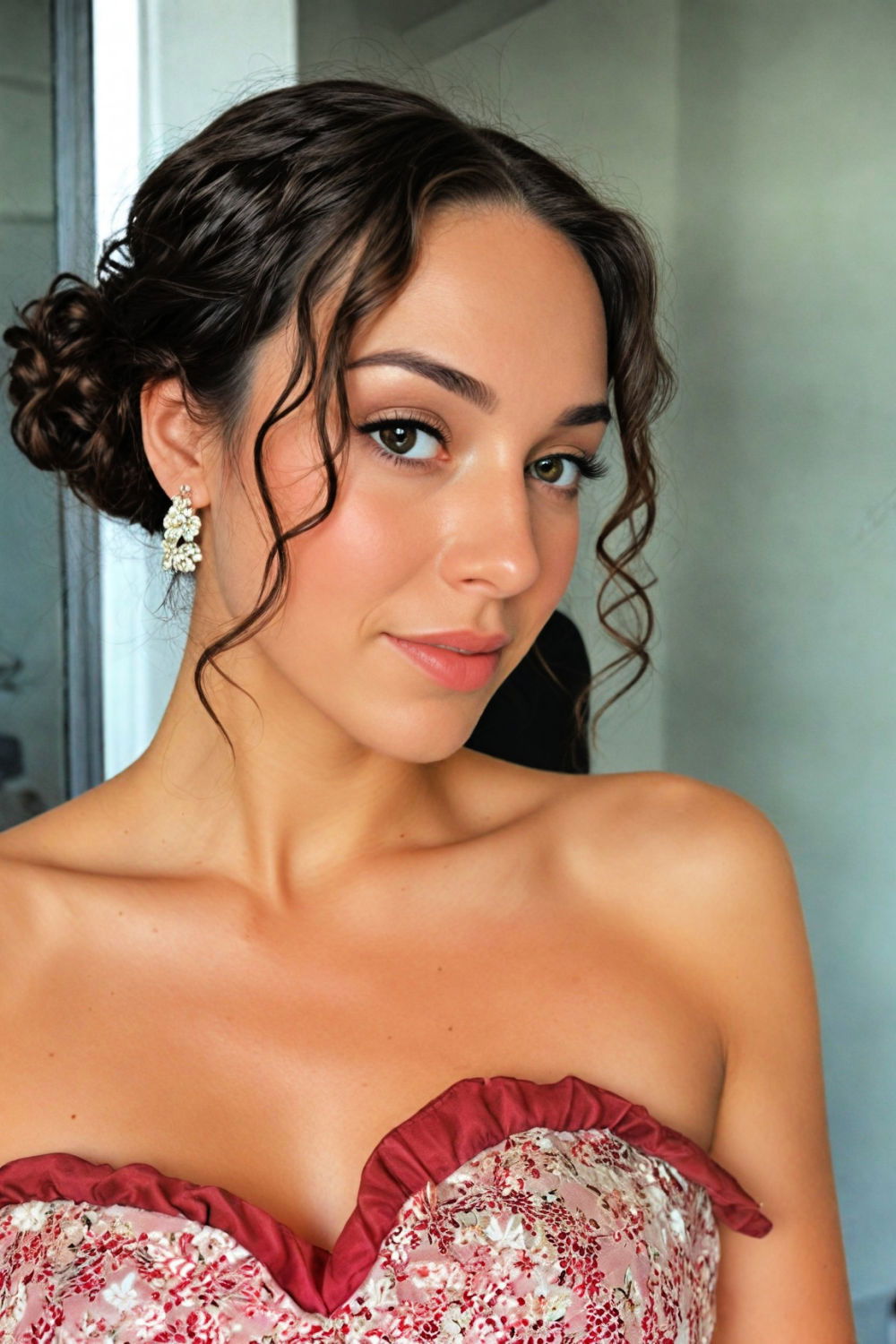 easy elegant low bun for curly hair