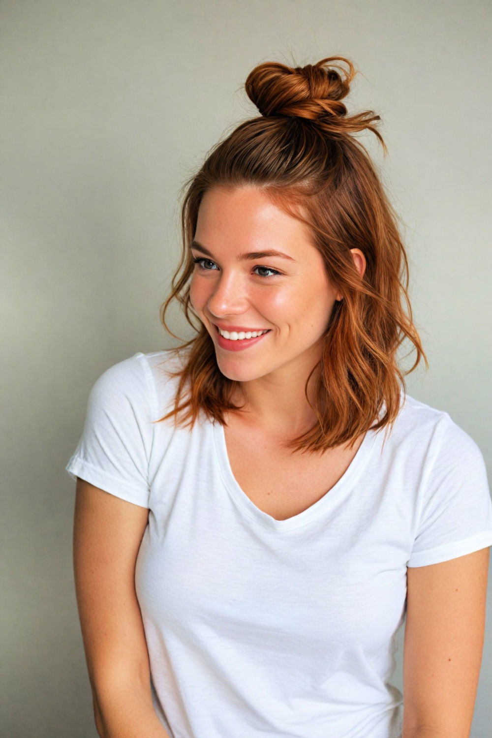 easy to wear half bun hairstyle