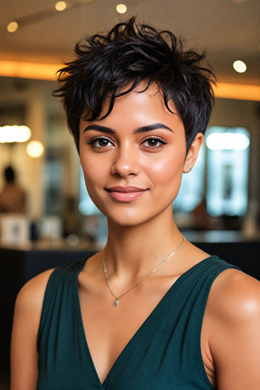 edgy layered pixie cut