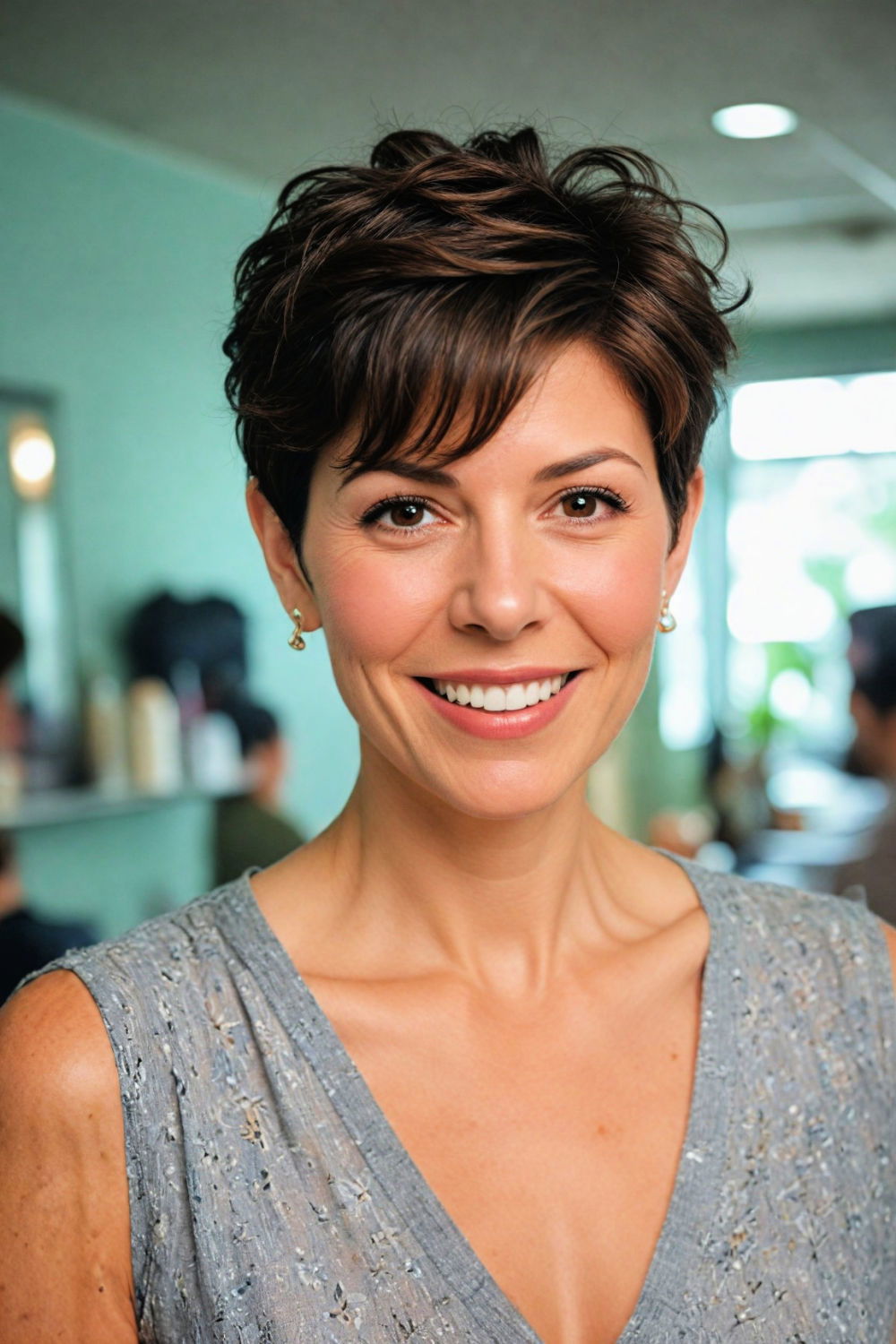 effortless and stylish wavy pixie cut