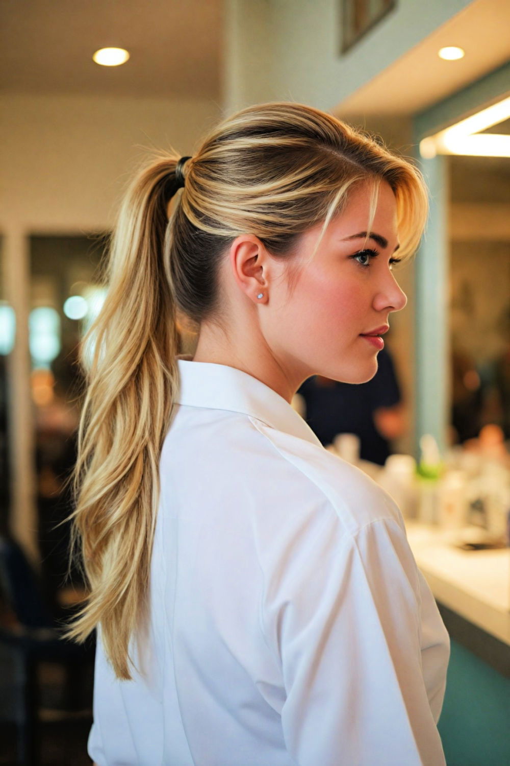elegant classic ponytail preppy hairstyle