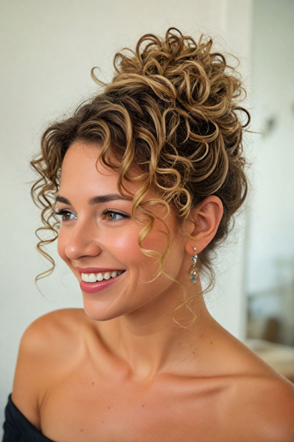 elegant curly updo hairstyle