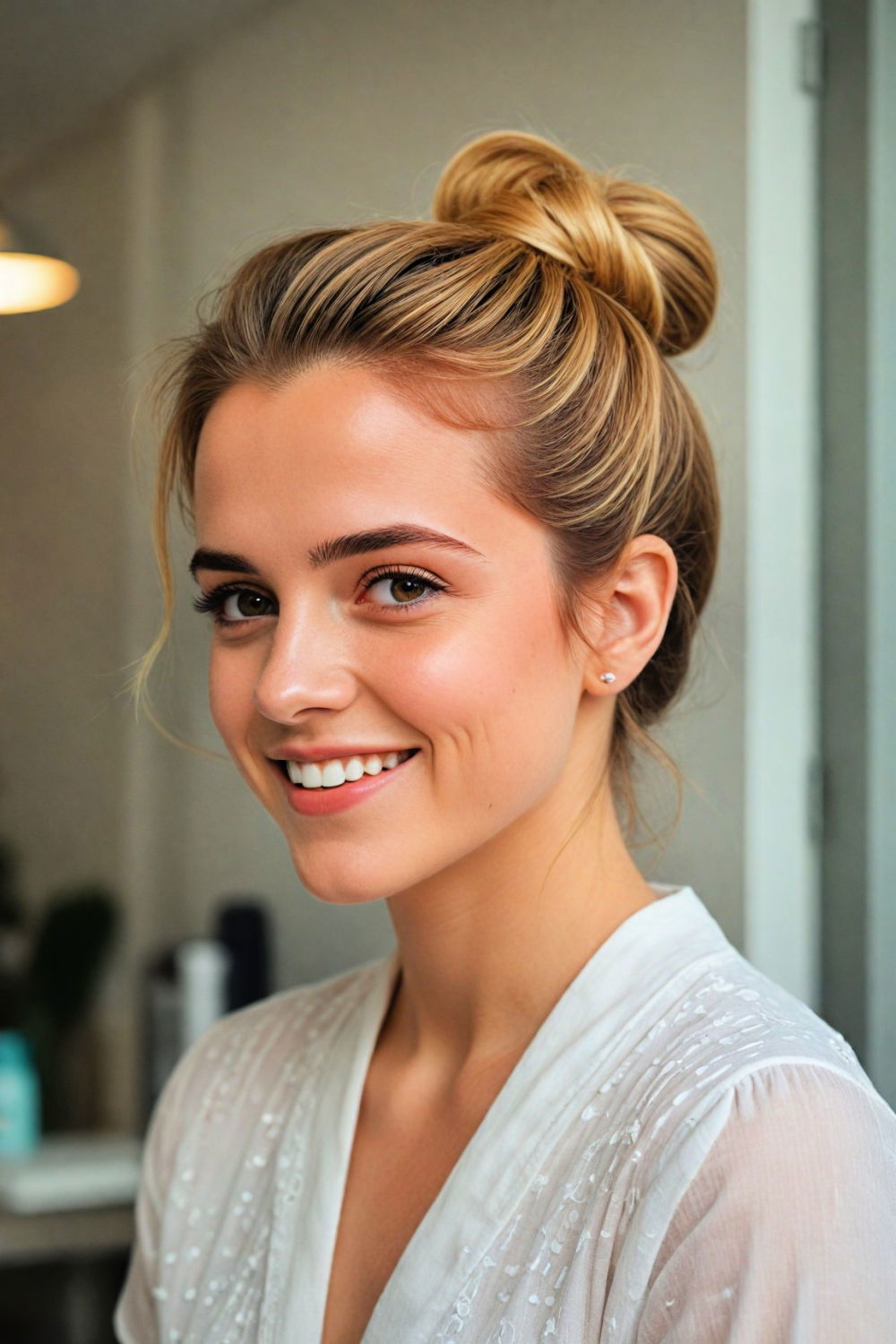 elegant high bun for sleek look