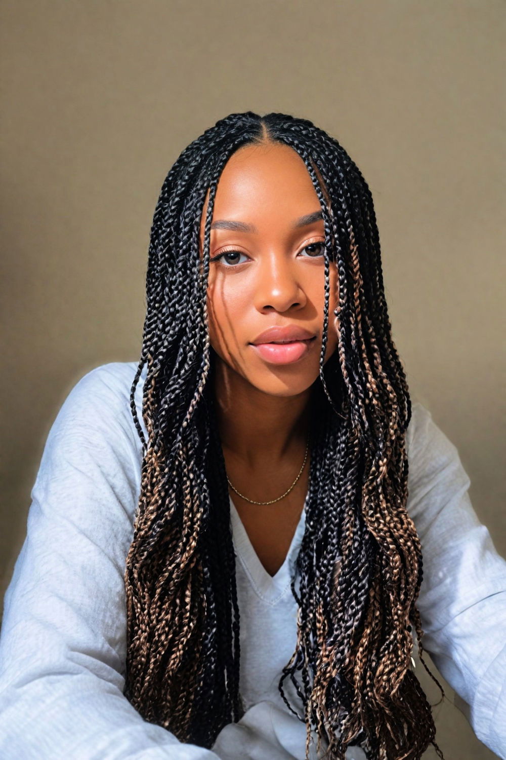 elegant micro box braids hairstyle