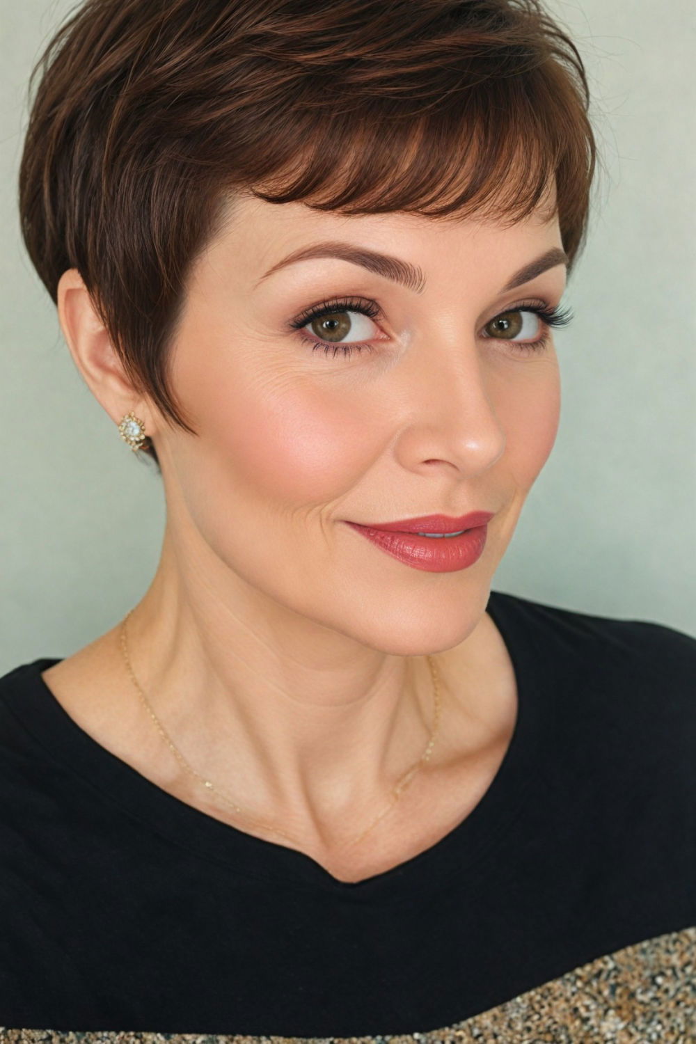 elegant pixie with side bangs for women over 50