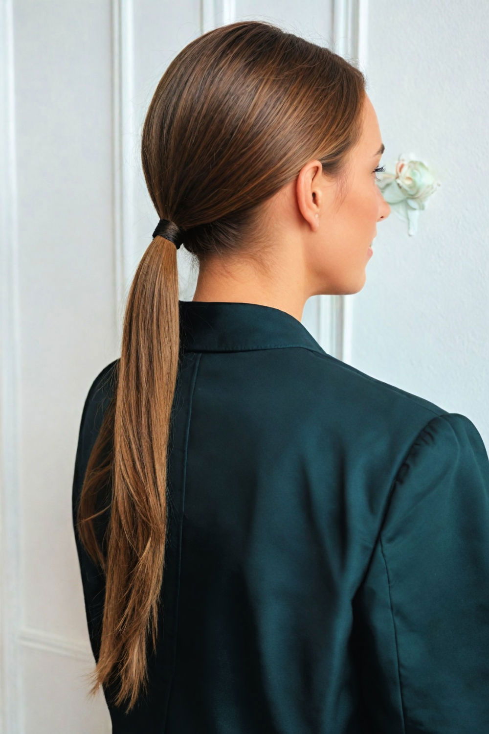 elegant sleek low ponytail hairstyle