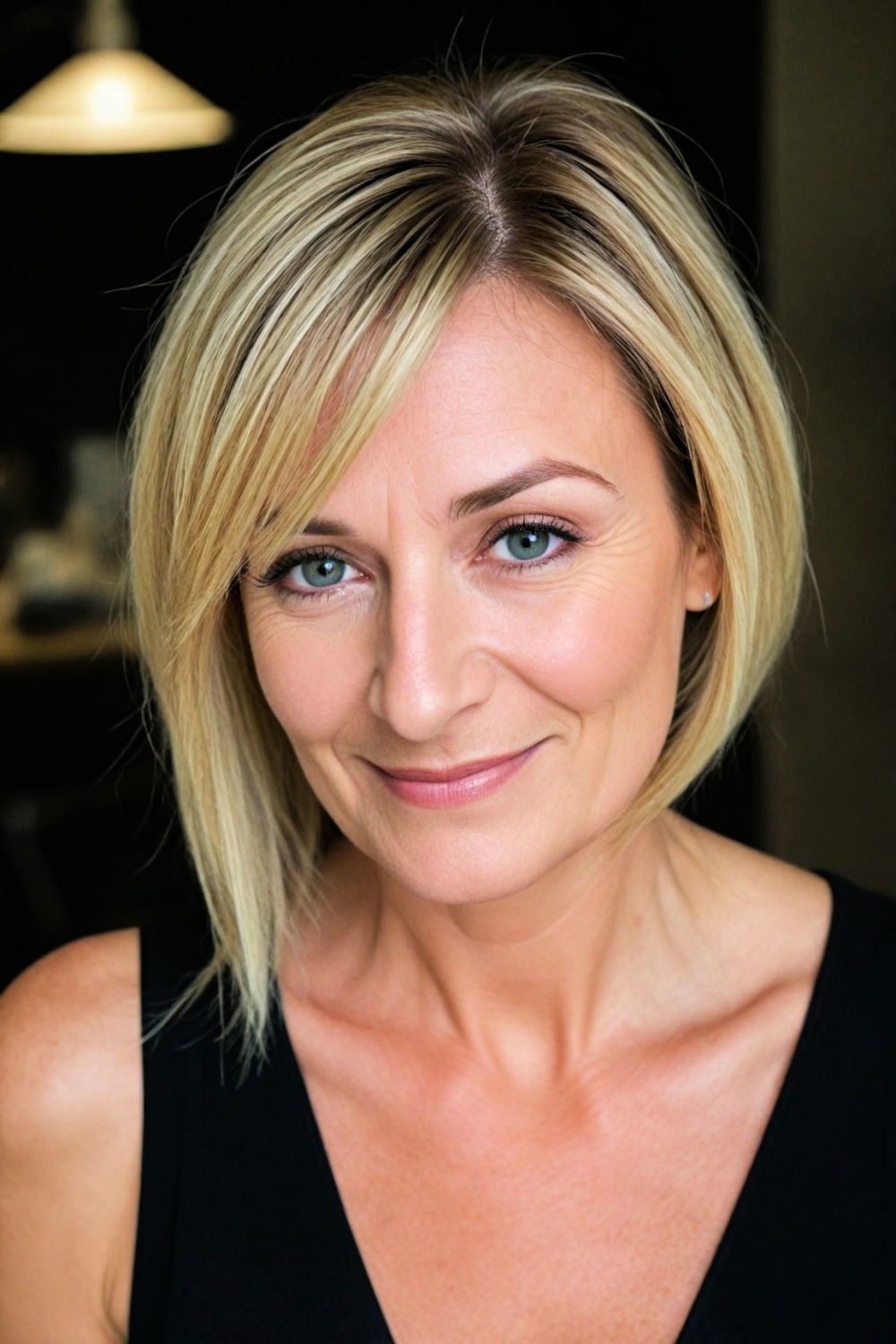 eye catching asymmetrical bob hairstyle