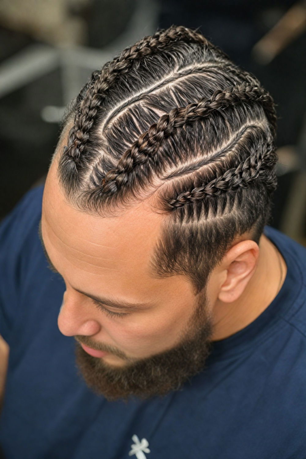 eye catching braided rows hairstyle