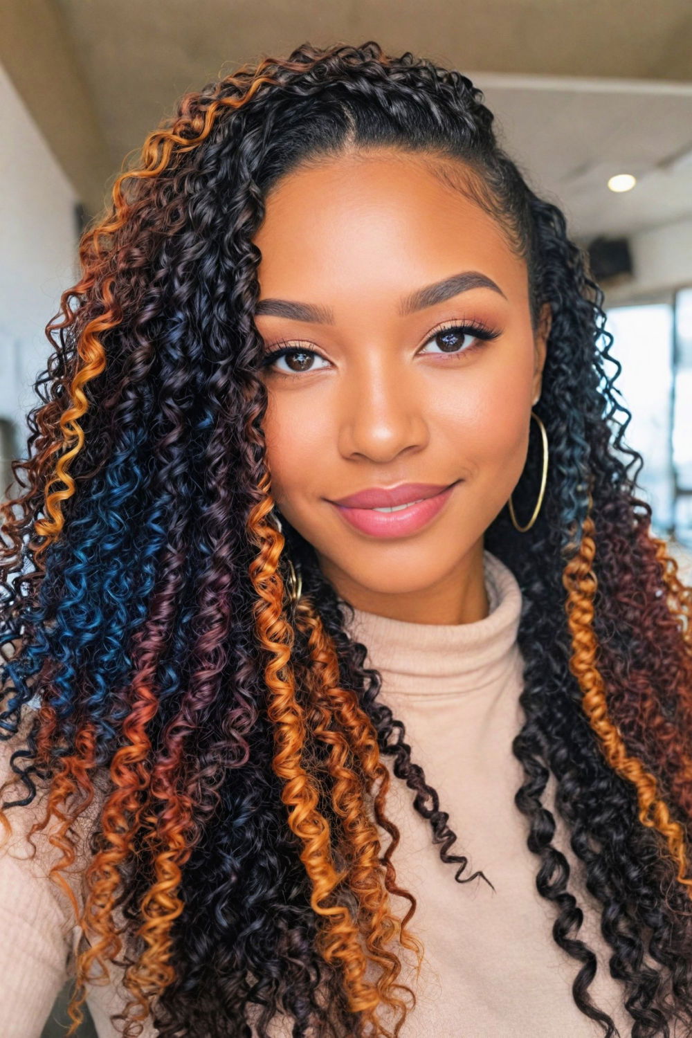 eye catching colorful passion twists hairstyle for women