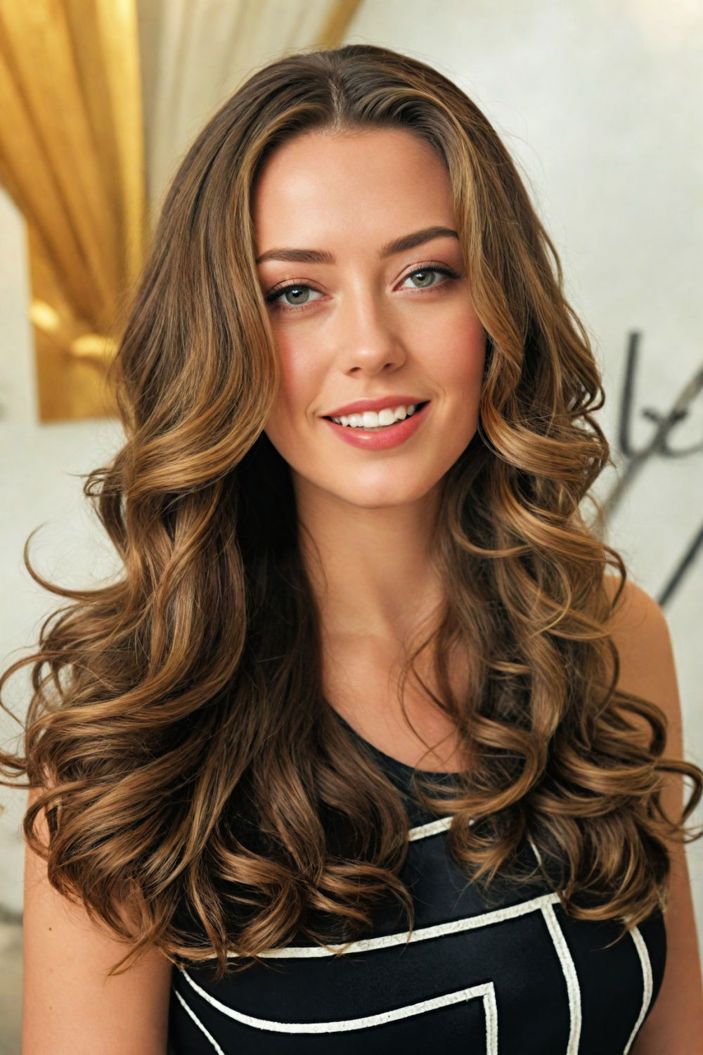 eye catching glamourous curls hairstyle for concert