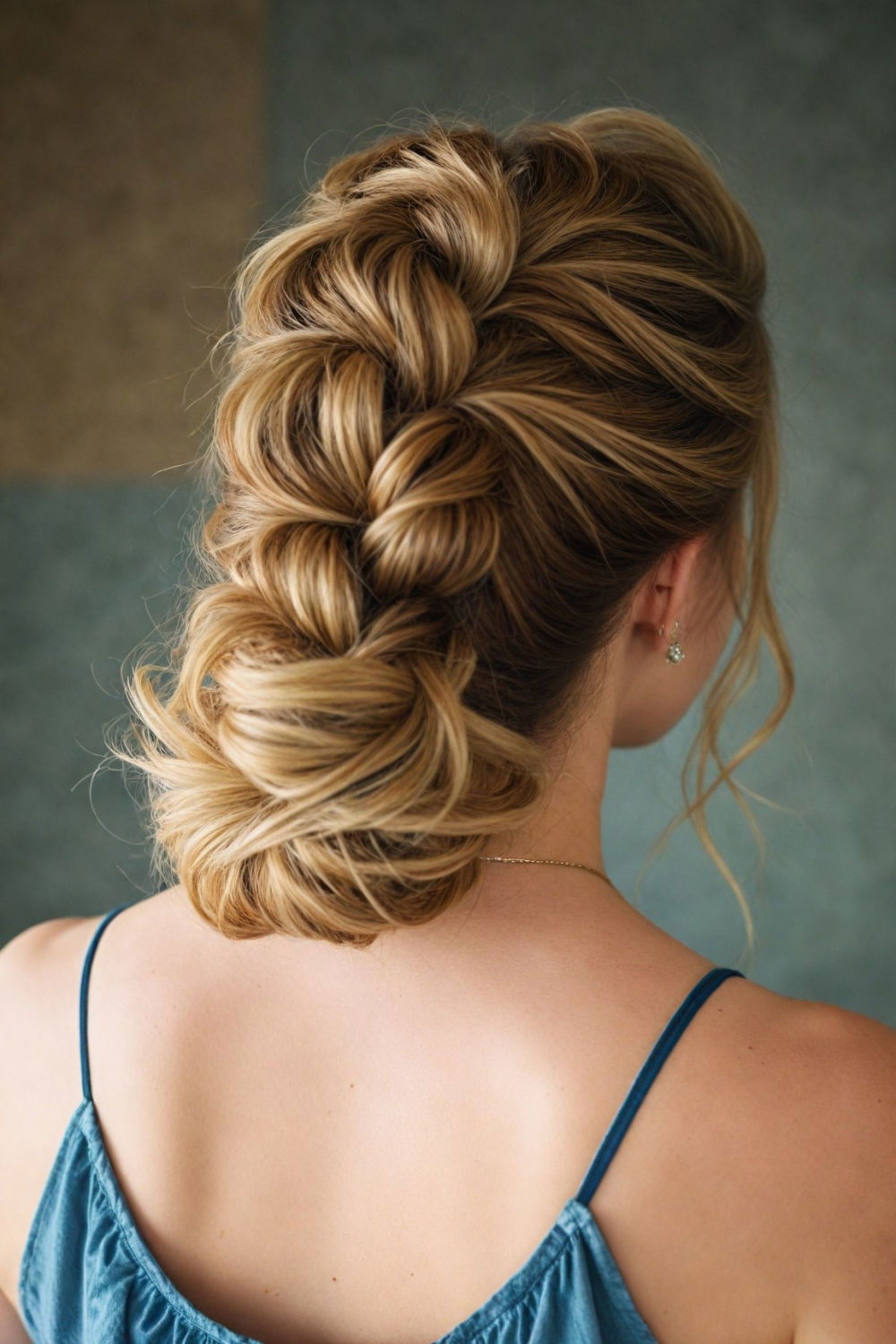 eye catching pull through bun hairstyle