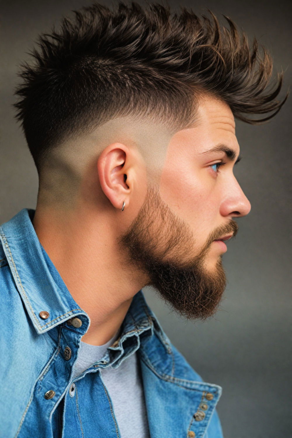 faded mohawk haircut for round face men