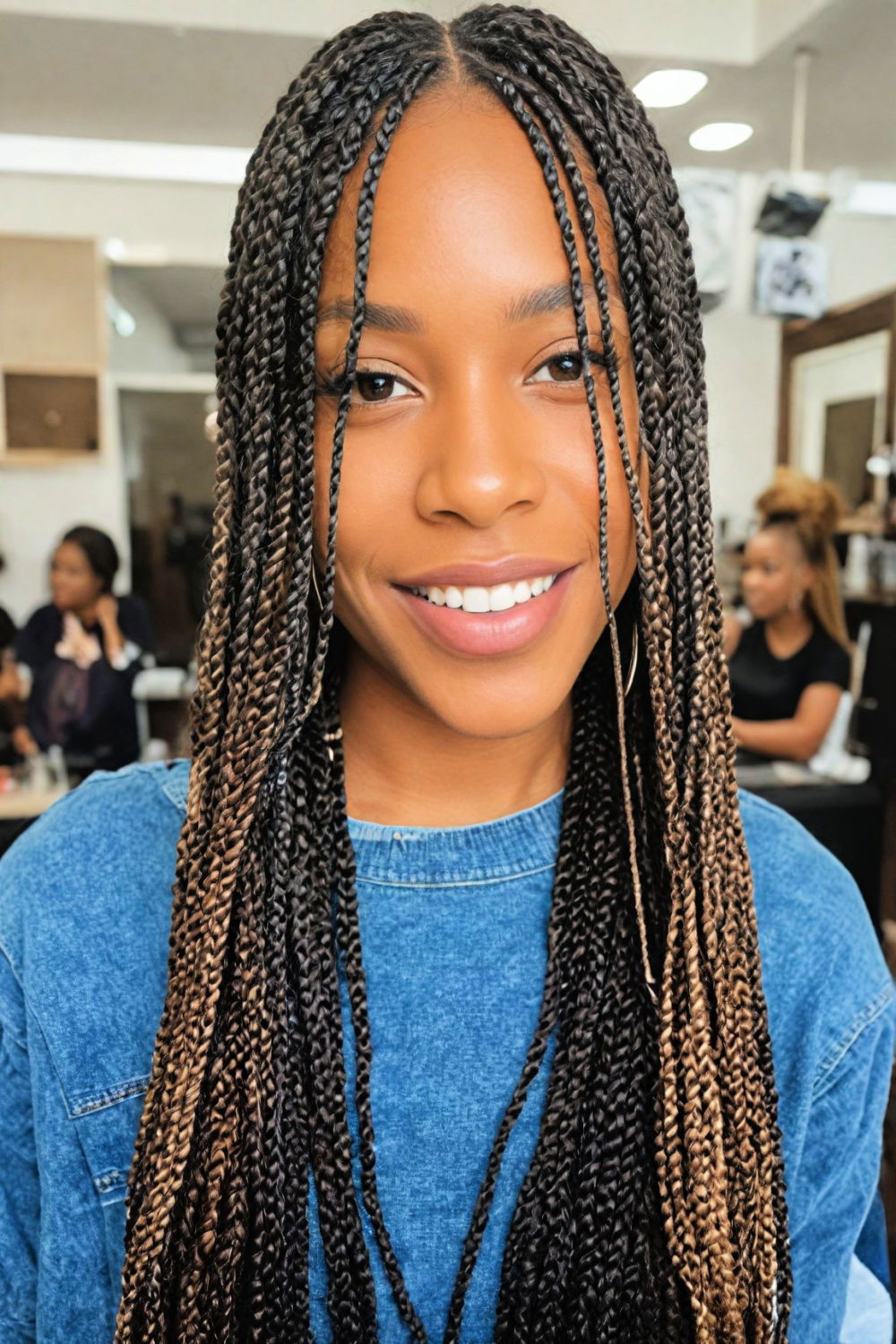 fantastic layered box braids hairstyle
