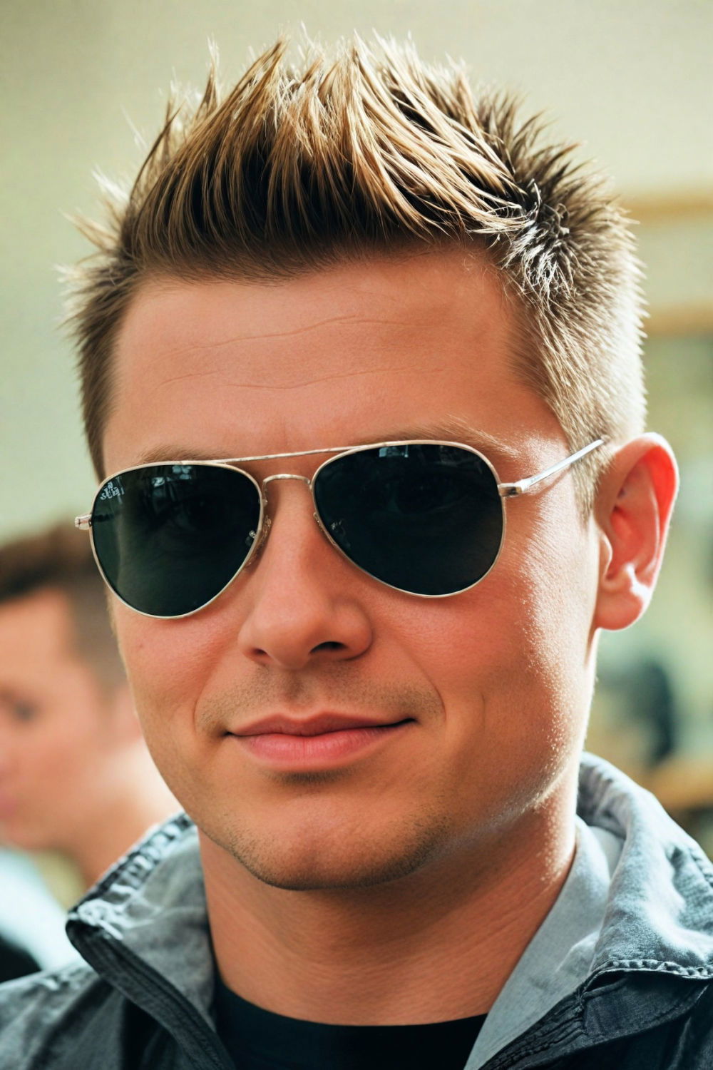 faux hawk haircut for round face men