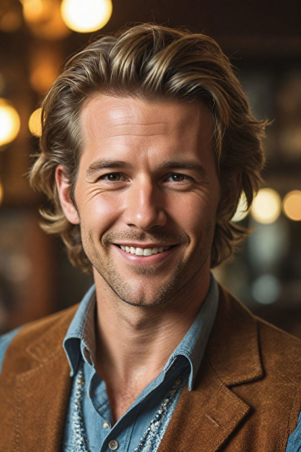 feathered hairstyle for men