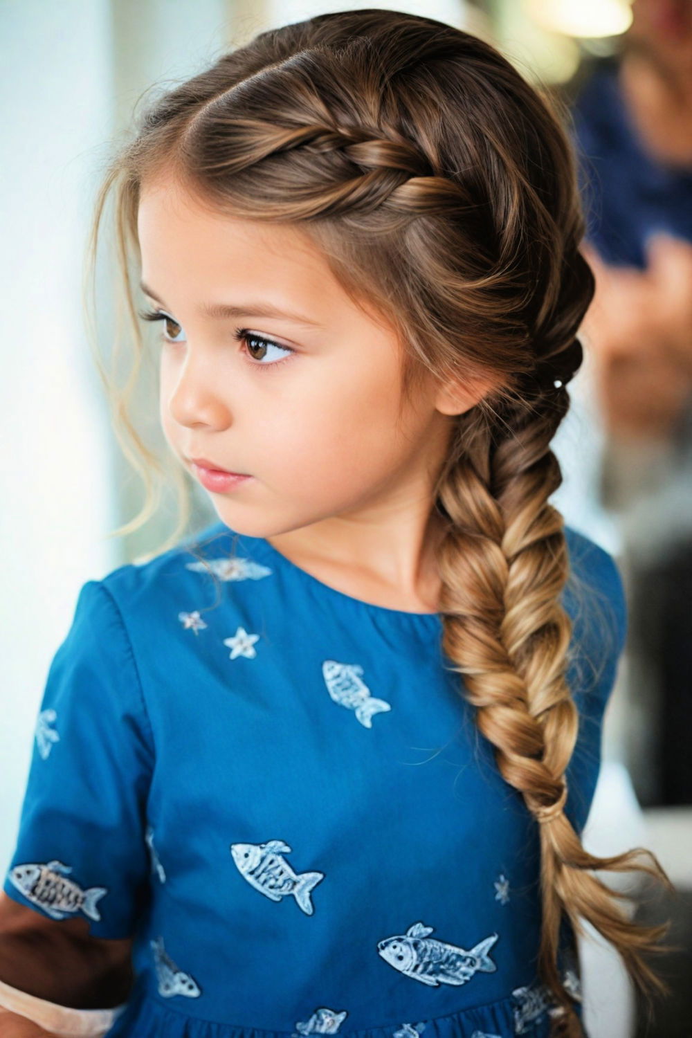 fish tail braid hairstyle for toddler girl