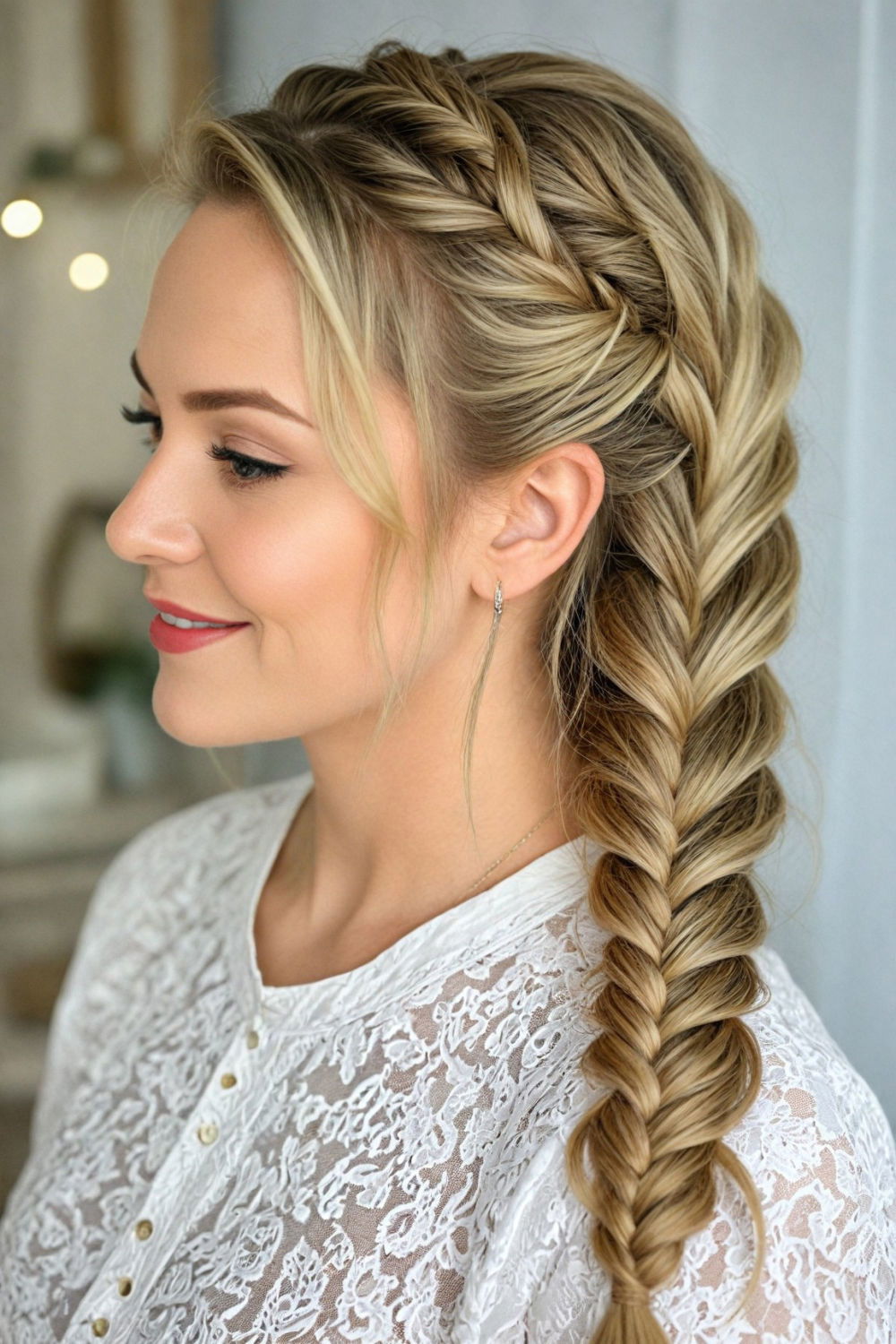fishtail braid beach hairstyle